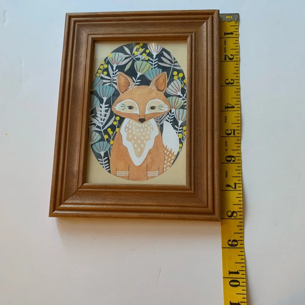 Woodland Fox Art in Solid Wood Frame | Home Decor